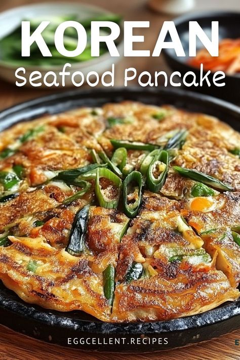 If you are craving a delicious and savory treat, the Korean Seafood and Green Onion Pancake, known as Haemul Pajeon, is a must-try. #Korean Seafood pancake recipe #Korean Seafood pancake sauce #Korean Seafood pancake easy #korean food seafood pancake #keto korean seafood pancake #korean seafood scallion pancake #korean scallion pancake #korean scallion pancake recipe #easy korean scallion pancake #vegetable pajeon (korean scallion pancakes with vegetables) Korean Shrimp Pancake, Pajeon Recipe Korean Pancake, Korean Seafood Pancake Recipe, Easy Korean Food, Pajeon Recipe, Pancake Sauce, Korean Scallion Pancake, Haemul Pajeon, Korean Pancake Recipe