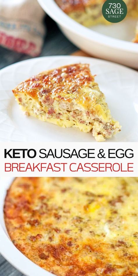 Sausage And Egg Breakfast Casserole, Egg Dishes Recipes, Sweet Potato Breakfast Casserole, Low Carb Sausage, Recipe Using Zucchini, Sausage And Egg Breakfast, Easy Egg Breakfast, Egg Breakfast Casserole, Low Carb Breakfast Casserole