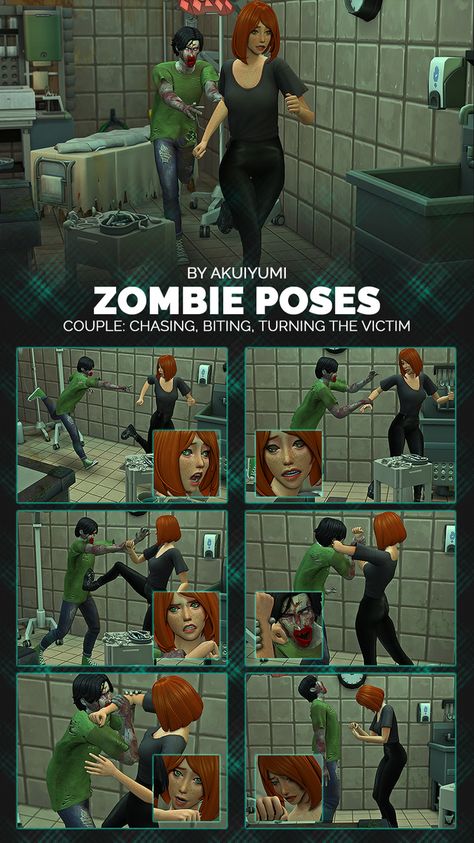 Sims 4 Zombie Cc, Sims 4 Zombie Apocalypse Cc, Zombie Couple, Zombie Pose, 4 Poses, Sims 4 Game Mods, Couple Pose, Sitting Poses, Yes I Have