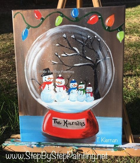 Christmas Art Painting, Christmas Canvas Art, Christmas Paintings On Canvas, Painting Canvases, Holiday Painting, Easy Canvas Painting, Canvas Painting Diy, Canvas Easy, Christmas Canvas