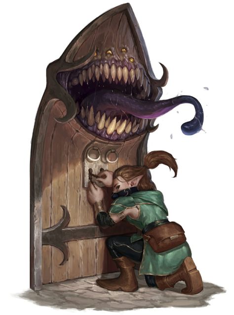 Mimic Dnd Concept Art, Mimic Dnd Art, Dnd Mimic Art, Mimics Dnd, Mimic Dnd, Mimic Monster, Creature Artwork, Dungeons And Dragons Game, Dnd Monsters