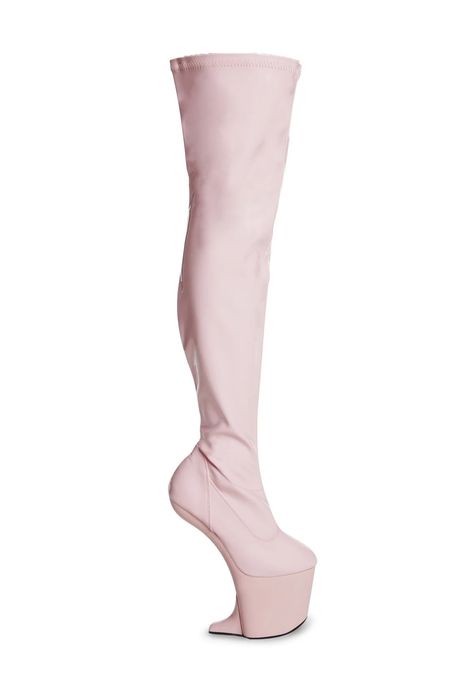 Heelless High Heels, Unique High Heels, Pink Cowgirl Boots, Outfit References, Pink Platform, Fashion Moodboard, Pink Platforms, Thigh Boots, Pink Cowgirl