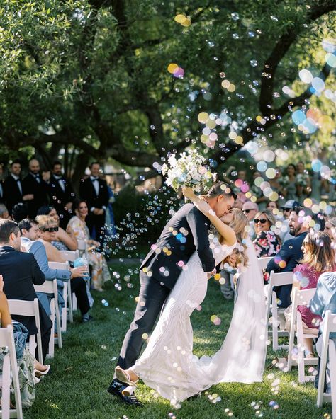 Bubble's down the aisle for the win. Jordann and Quin shared a lot of party, but also a lot of pretty too :) Here's some of that pretty. And no, our camera's autofocus did not love the bubbles (lol)...but we sure did! Bubbles Walking Down The Aisle, Bubble Aisle Wedding, Bubbles Down The Aisle, Bubble Recessional, Wedding Ceremony Confetti, Bridal Era, Muslim Wedding Photos, Wedding Isles, Wedding Bubbles