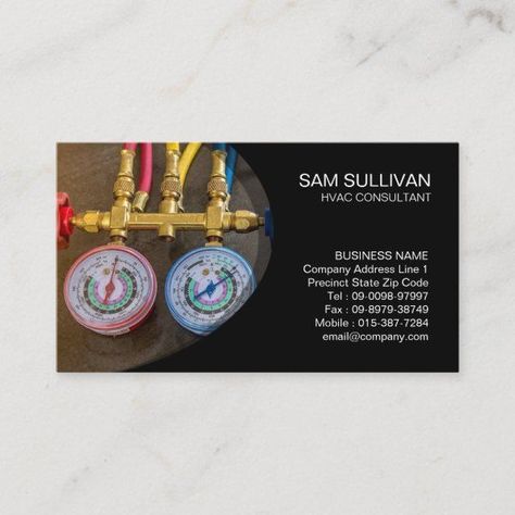 Heating Ventilation Air Conditioning HVAC Business Card Hvac Business, Handyman Business, Building Management, Symbol Design, Home Icon, Disney Gifts, Home Repair, Zazzle Invitations, Business Names