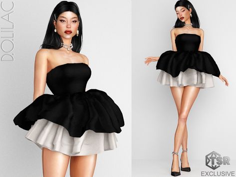 The Sims Resource - Puffy Mini Dress DO0217 Sims 4 Womens Suit, Sims 4 Cc Puffy Dress, Sims 4 Party Dress Cc, Sims 4 Female Dress, Sims 4 Party Dress, Sims 4 Mini Dress, Sims 4 Cc Dresses Party, Sims 4 Cc Clothes Women, Sims 4 Cc Party Clothes