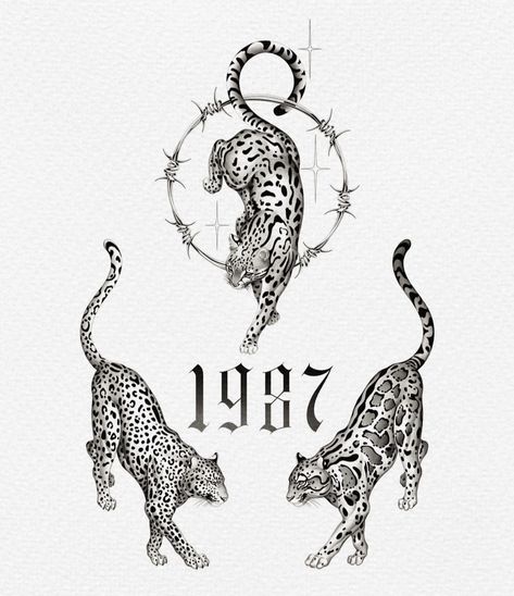 Tattoo Leopard, Jaguar Tattoo, Leopard Tattoos, Tatuaje A Color, Tattoo Style Drawings, Tattoo Project, Dark Tattoo, Tiger Tattoo, Tattoo Flash Art