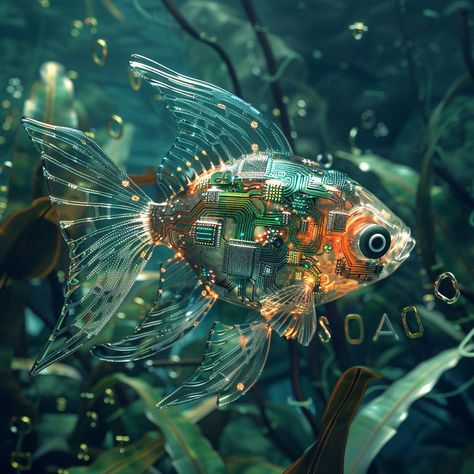 Prompt 👉computer transparent fish with computer circuit boards inside, swimming in a digital aquarium, digital art, shutterstock, digital art, glass cyborgs with electric microchips, hq 4k phone wallpaper, electronics see through, rendering in houdini, ultra detailed water with numbers, circuit boards))))), goldfish in water exoskeletons, robots, high detail, mobile wallpaper, fishes 👉 if Like, please Follow and Share AI Graphics Studio 👇Contact on WhatsAPP: http://tiny.cc/aigraphicsstudio ... Digital Aquarium, Computer Circuit Boards, Transparent Fish, Computer Circuit, 4k Phone Wallpapers, 3d Render, Koi Fish, Goldfish, Mobile Wallpaper