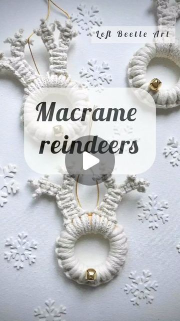 Agnes LBA | drawings | macrame | handmade accessories on Instagram: "Someone asked me under older video, do I have longer version, how to make those cute reindeers. I didn’t have it, so I made another video. Unfortunately longer version is available on another platform (tt)., as it last more than 90 sec. :) #macrame #christmas #christamsdecorations #howto #tutorial #diy #reindeers #reindeer" Macrame Christmas Garland Tutorial, Macrame Reindeer Tutorial, Christmas Makramee Diy, Macrame Christmas Tutorial, Macrame Reindeer, Macrame Christmas Wreath, Beetle Art, Cute Christmas Decorations, Makramee Diy