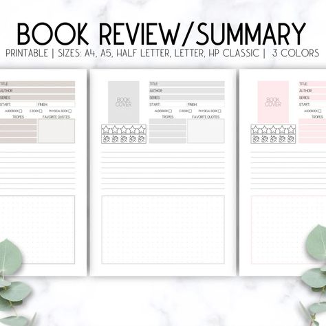 Printable Book Review With Mood Board Book Summary Printable - Etsy Netherlands A4 Journal, Printable Books, Board Book, Book Summaries, Reading Journal, Board Books, Etsy Printables, Digital Printables, Book Journal