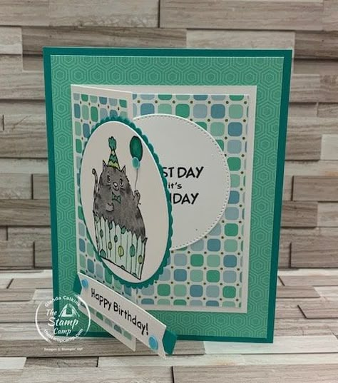 Stampin Up Birthday Cards, Fancy Fold Card Tutorials, Card Making Templates, Fun Folds, Hand Made Greeting Cards, Fold Cards, Card Making Tutorials, Fancy Fold Cards, Cat Cards