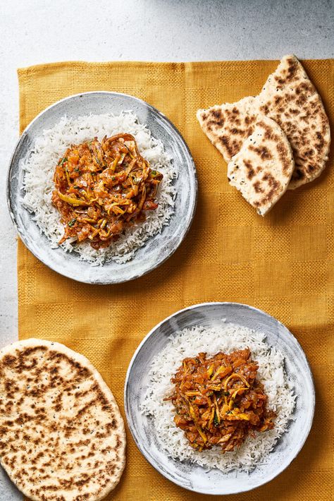 Nadiya Hussain's Banana Peel Curry Nadiya Hussain Recipes, Cook Once Eat Twice, Banana Curry, Nadiya Hussain, Chicken Katsu Curry, Curry Pasta, Salad Cake, Individual Pies, Chocolate Dishes