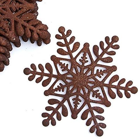 Amazon.com: Factory Direct Craft Package of 12 Intricately Designed Rusty Metal Snowflakes for Holiday Decor : Home & Kitchen Metal Snowflakes, Snowflake Cutouts, Primitive Wood Crafts, Rusty Tin, Christmas Wrap, Wooden Snowflakes, Craft Packaging, Mini Ornaments, Rusty Metal