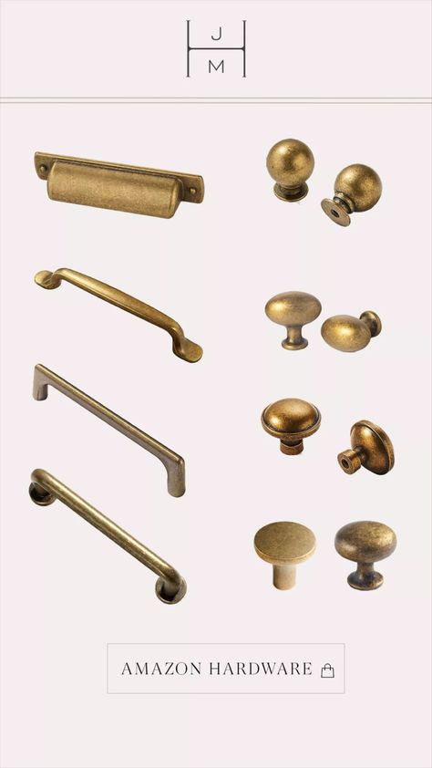 Goo-Ki Antique Brass Kitchen … curated on LTK Aged Brass Kitchen Hardware Farmhouse, Aged Brass Kitchen Hardware, Kitchen With Brass Hardware, Antique Brass Kitchen Hardware, Kitchen Hardware White Cabinets, Bronze Kitchen Hardware, Antique Brass Cabinet Hardware, Kitchen Knobs And Pulls, Brass Kitchen Hardware