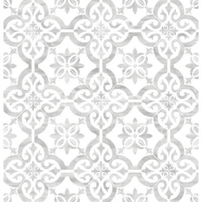 Porto Tile Harbor Mist Geometric Vinyl Peel & Stick Wallpaper Roll (Covers 40.5 Sq. Ft.) Tile Peel And Stick Wallpaper, Tile Peel And Stick, Faux Tiles, Lillian August, Tile Wallpaper, Wallpaper Rolls, Peel And Stick Tile, Tile Pattern, Magnolia Homes