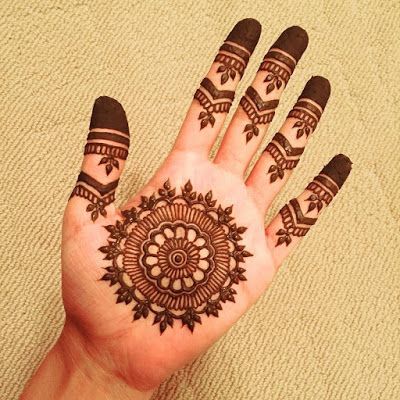 Easy Simple Henna Designs, Simple Henna Designs, Palm Mehndi Design, Simple Mehendi Designs, Tato Henna, Finger Henna Designs, Full Hand Mehndi, Mehndi Designs For Kids, Very Simple Mehndi Designs