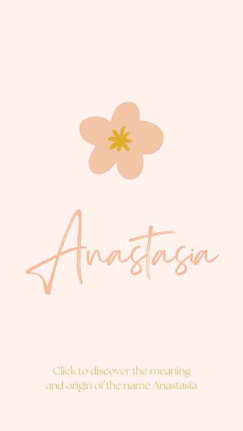 Discover the meaning and origin of the name Anastasia. Anastasia Meaning, Anastasia Name, Baby Name Meaning, Rare Names, Uncommon Baby Names, Names For Girls, Name Origins