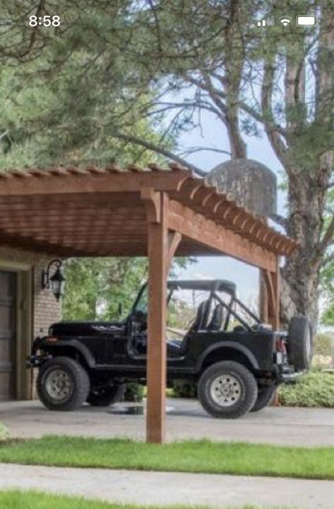 Driveway Pergola, Attic Addition, Door Pergola, Garage Pergola, Carport Ideas, Car Porch, Car Park, Family Farm, Home Reno