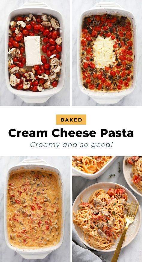 Feta Cream Cheese Pasta, Pasta With Tomatoes And Cream Cheese, Roasted Tomato Cream Cheese Pasta, Cream Cheese And Veggies, Cream Cheese And Tomato Pasta Sauce, Easy Dinner Recipes With Tomatoes, Tiktok Pasta Cream Cheese, Tomatoes Cream Cheese Pasta, Cream Cheese And Tomato Pasta