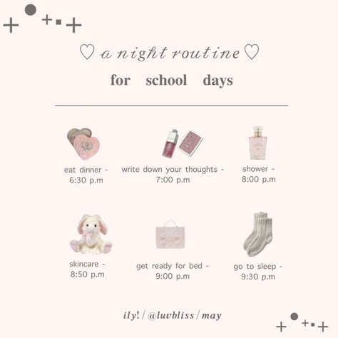 Coquette Day Routine, Princess Routine Aesthetic, Night Routine Coquette, Coquette School Tips, Coquette Words Aesthetic, Coquette After School Routine, Night Routine Girly, Pink Night Routine, Night Routines Aesthetic