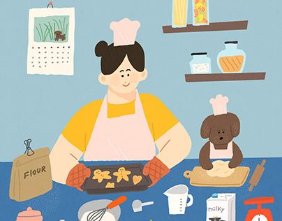 Check out new work on my @Behance profile: "a dog baker" http://be.net/gallery/116073645/a-dog-baker Dog Chef Illustration, Baker Illustration, Baking Illustration, Dog Bakery, Baking With Kids, Dog Illustration, Kids Kitchen, Drop Ship, Dog Drawing