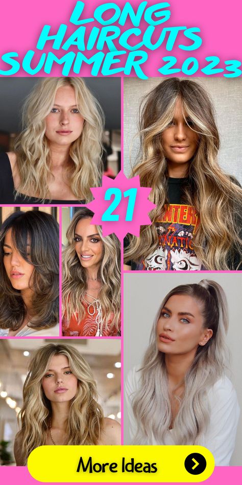 Uncover the hair trends of 2023 and redefine your style. Long, layered haircuts are making a big splash, offering versatility for both straight and wavy hair. With the side part making a grand comeback, it's a great choice for round faces. The trend also extends to bangs, adding an extra layer of personality to your look. Whether you're after a mid-length cut or a long, flowing style, there's a trend to suit everyone. Embrace the edgy, the new, and the trendy - welcome to 2023. Trendy Long Haircut 2023, Braids Summer 2023, Hair Cuts 2023 Trends Long Layers, Haircuts Summer 2023, 2023 Long Hair Trends, Long Hairstyles 2023, Straight And Wavy Hair, Different Haircuts, Current Hair Trends