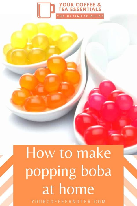 Make Your Own Bubble Tea, Diy Bubble Tea Pearls, Boba Tea Recipe Homemade Bubbles, Make Popping Boba, Home Made Bubble Tea, Diy Popping Boba Pearls, How To Make Popping Boba Pearls, How To Make Bubble Tea Pearls, Popping Pearls Drinks