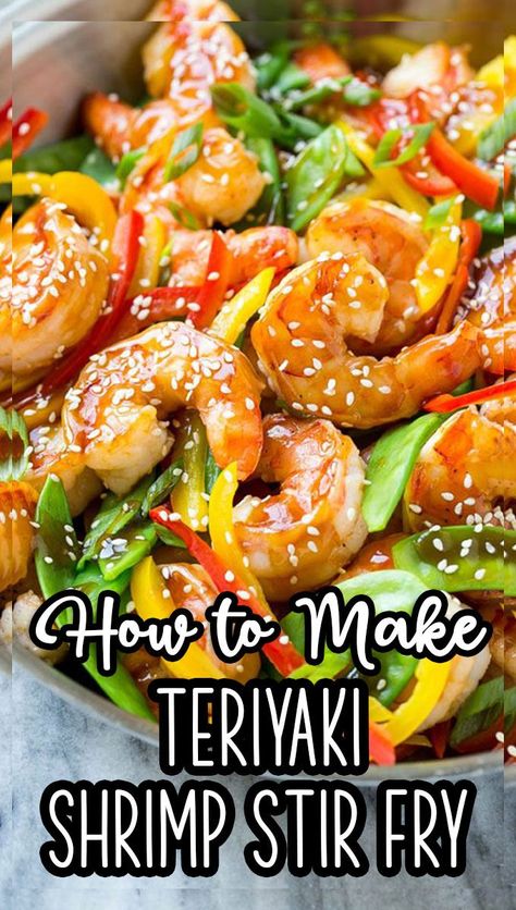 Shrimp Stir Fry Sauce, Shrimp Stir Fry Healthy, Seafood Stir Fry, Stir Fry Recipes Healthy, Stir Fry Shrimp Recipes, Teriyaki Shrimp, Easy Stir Fry Recipes, Flavorful Shrimp, Chinese Stir Fry