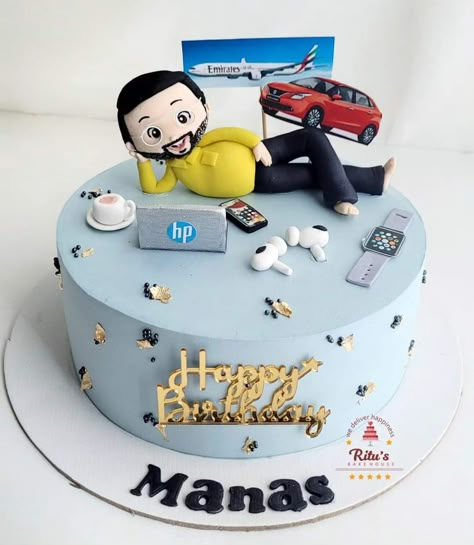 Customised Cakes For Men, Simple Bday Decoration Ideas For Husband, Husband Birthday Cake Men, Best Birthday Cake For Husband, Birthday Cake Designs For Husband, Cake Idea For Husband Birthday, Birthday Cakes For Men Husband, Cake Design For Dad Birthday, Theme Cake For Husband Birthday