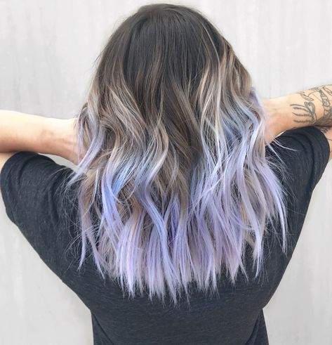 Light Blue Balayage, Natural Blond Hair, Summer 2020 Hair Color Trends, Lavender Hair Color Ideas, Blonde Brown Hair Color, Purple Hair Streaks, Purple Blonde Hair, Periwinkle Hair, Indian Hair Color