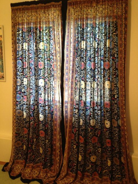 Sew up quick, easy and beautiful curtains from Indian bedspreads - oregonlive.com Indian Curtains, Royal Room, Drape Saree, Drape Panel, Beautiful Curtains, How To Make Curtains, Drapery Panels, Printed Curtains, Sheer Curtain