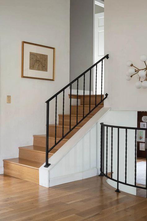 Stair Risers: Everything You Need to Know Wood Stair Risers, Oak Stain Colors, White Oak Stain, Vinyl Stair Risers, Stairs Treads And Risers, Basement Stairs Ideas, Floor Inspiration, White Oak Flooring, Vinyl Stairs