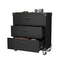 Cabinet For Garage, Metal Garage Cabinets, Garage Home Office, Garage Storage Cabinet, Cabinet With Wheels, Freestanding Cabinet, Black Garage, Organizing For A Move, Metal Storage Cabinet