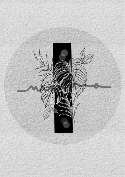 Inverted Tattoo Design, Inverted Flower Tattoo, Black Plant Tattoo, Hip Tattoo Cover Up Ideas, Inverted Tattoo, Plant Tattoo Design, Monstera Tattoo Design, Monstera Plant Tattoo, Monstera Tattoo