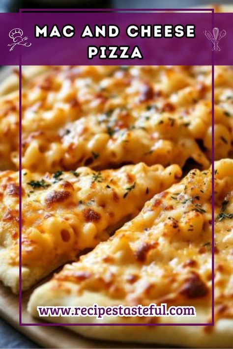 Indulge in this delightful fusion of creamy mac and cheese atop a crispy pizza crust. Perfect for family dinners or a fun twist on pizza night! Macaroni And Cheese Pizza, Mac And Cheese Pizza, Crispy Pizza Crust, Cheese Pizza Recipe, Creamy Macaroni And Cheese, Creamy Mac And Cheese, Pizza Stone, Cheese Pasta, Ultimate Comfort Food