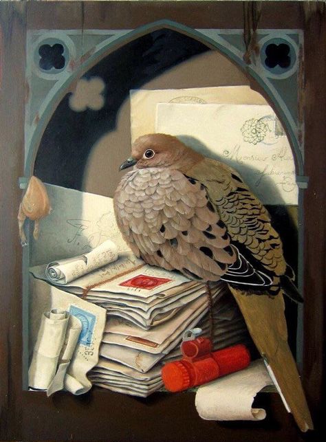 Carrier pigeon Suzan Visser Art, Carrier Pigeon, British Decor, Infinite Art, Digital Art Photography, Animal Poster, Fantastic Art, Birds Painting, Whimsical Art