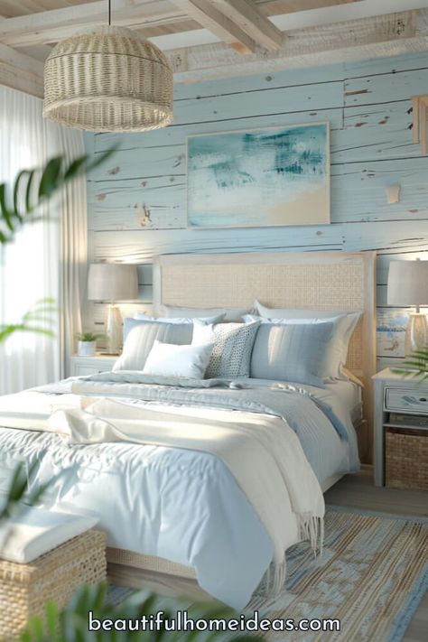 Neutral Coastal Bedroom, Beach Inspired Bedroom, Costal Bedroom, Beach Themed Bedroom, Beach House Bedroom, Coastal Bedroom Decorating, Tropical Bedrooms, Coastal Room, Deco Studio