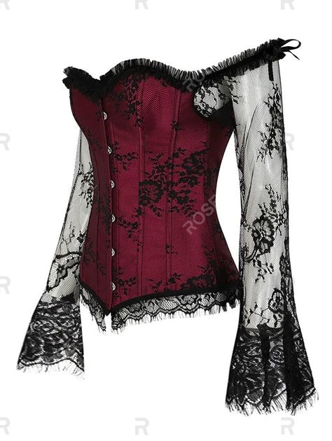 Plus Size Bell Lace Sleeves Ruffles Overbust Corset , #Affiliate, #Lace, #Bell, #Size, #Sleeves, #Corset #affiliate Medieval Corset, Purple Corset, White Corset Top, Green Corset, Blue Corset, Red Corset, Gothic Corset, Overbust Corset, Lace Bustier