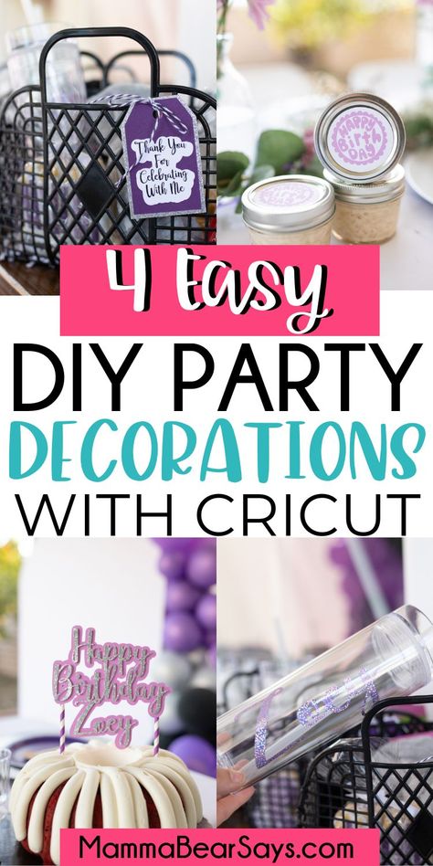 Circuit Party Decorations, Cricut Party Decorations Centerpieces, Party Favors With Cricut, Birthday Cricut Projects, Party Decorations With Cricut, Cricut Party Decor, Party Favors Cricut, Cricut Party Favors, Cricut Birthday Decorations