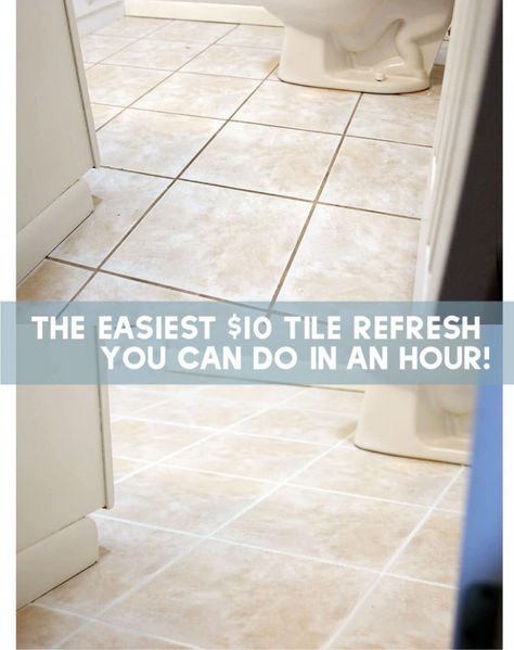 How To Make your Grout Look New in an Afternoon for $10 - Chris Loves Julia Grout Paint, House Improvement, Easy Home Improvement Projects, Easy Home Improvement, Home Improvement Loans, Chris Loves Julia, Clean Tile, Tile Grout, Home Improvement Store