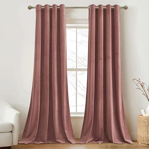 Amazon.com: RYB HOME Mauve Velvet Curtains 90 inch Length, Room Darkening Curtains & Drapes with Rustproof Grommet Luxury Decor for Large Window Privacy Shades for Apt, W52 x L90 inch, 2 Panels Set : Home & Kitchen Texture Moodboard, Black Velvet Curtains, Mauve Curtains, Mauve Velvet, Privacy Shades, Thick Curtains, Velvet Drapes, Nursery Curtains, Large Window