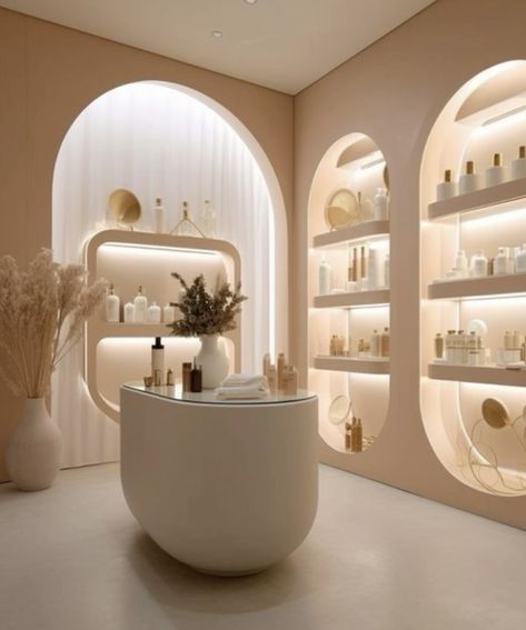 Modern Boutique Interior, Ideas Decoracion Salon, Esthetician Room Decor, Spa Interior Design, Beauty Salon Furniture, Retail Store Interior Design, Salon Suites Decor, Cladding Design, Store Design Boutique