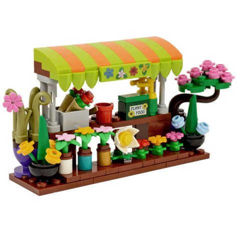 Lego Flower Shop, Lego Market Stall, Lego Garden, Sunflower Tile, Lego Hospital, Lego Village, Lego Land, Lego Gifts, Lego Inspiration