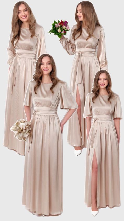 Bridesmaid dress, wedding guest dress, beige wedding, silk dress, long silk dress Wedding Guest Dress Beige, Wedding Silk Dress, Silk Bridesmaid Dress, Long Silk Dress, Silk Bridesmaid Dresses, Beige Wedding, Beige Silk, Dress Wedding Guest, Silk Dress Long