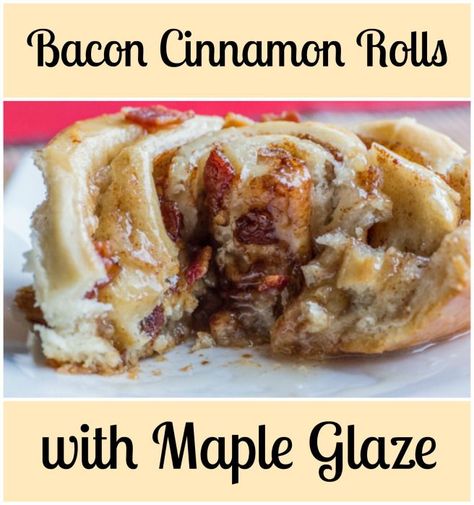 Bacon Cinnamon Rolls with Maple Glaze for #SundaySupper from Sew You Think You Can Cook Maple Bacon Cinnamon Rolls, Recipes With Bacon, Dessert Rolls, Bacon Cinnamon Rolls, Bacon Desserts, Rolls Homemade, Cinnamon Roll Recipe Homemade, Sweet Roll Recipe, Rolls Easy