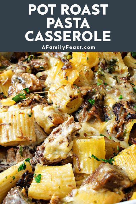 Roast Beef And Pasta Recipes, Pot Roast Pasta, Roast Beef Casserole, Roast Pasta, Leftover Roast Beef Recipes, Beef Noodle Casserole, Leftover Pot Roast, Feast Recipes, Leftover Roast Beef