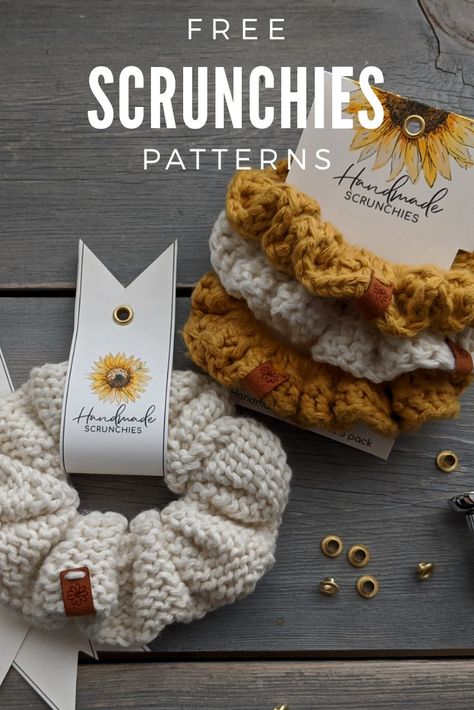 Crochet Patterns Scrunchies, Crochet Schruncies, Self Care Crochet, Scrunchie Crochet Free Pattern, Cute Crochet Scrunchies, Free Crochet Scrunchie Patterns, How To Crochet Scrunchies, Scrunchies Crochet Free Pattern, Scrunchies Diy Crochet