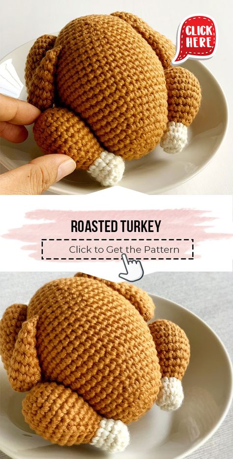 crochet Roasted Turkey easy pattern - Easy Crochet Turkey Pattern for Beginners. Click to Get the Pattern #Turkey #crochetpattern #crochet via @shareapattern.com Crochet Characters, Thanksgiving Crochet, Pita Sandwiches, Turkey Pattern, Crochet Fruit, Confection Au Crochet, Food Patterns, Crochet Food, Halloween 2022