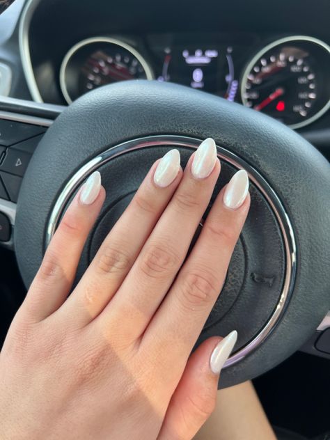 Glazed donut Hailey Bieber nails tips acrylic Hailey Beaver Nails, White Nails Inspiration, White Stiletto Nails, Hailey Bieber Nails, Bieber Nails, Builder Gel Nails, Nails Gel Nails, Pointy Nails, Nail Time