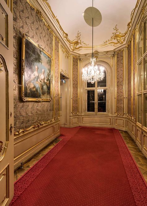 Royal Castles Interior, Victorian Architecture Interior, Red Hotel, Victorian Castle, Royal Room, Empress Elisabeth, Castle Bedroom, Schönbrunn Palace, Narrow Rooms