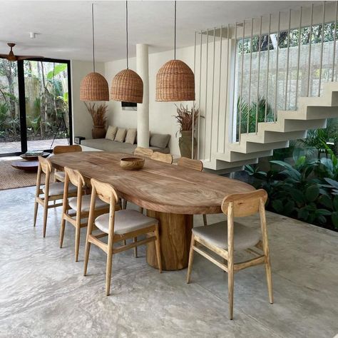 Bohemian Dining Room, Desain Pantry, Wood Dining Room Table, Wholesale Vendors, Dinning Room Design, Dining Room Style, Sustainable Furniture, Tulum Mexico, Dining Room Inspiration